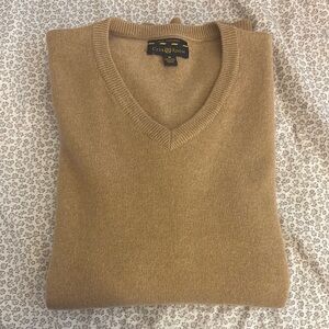 Club Room Tan V-Neck Cashmere Sweater